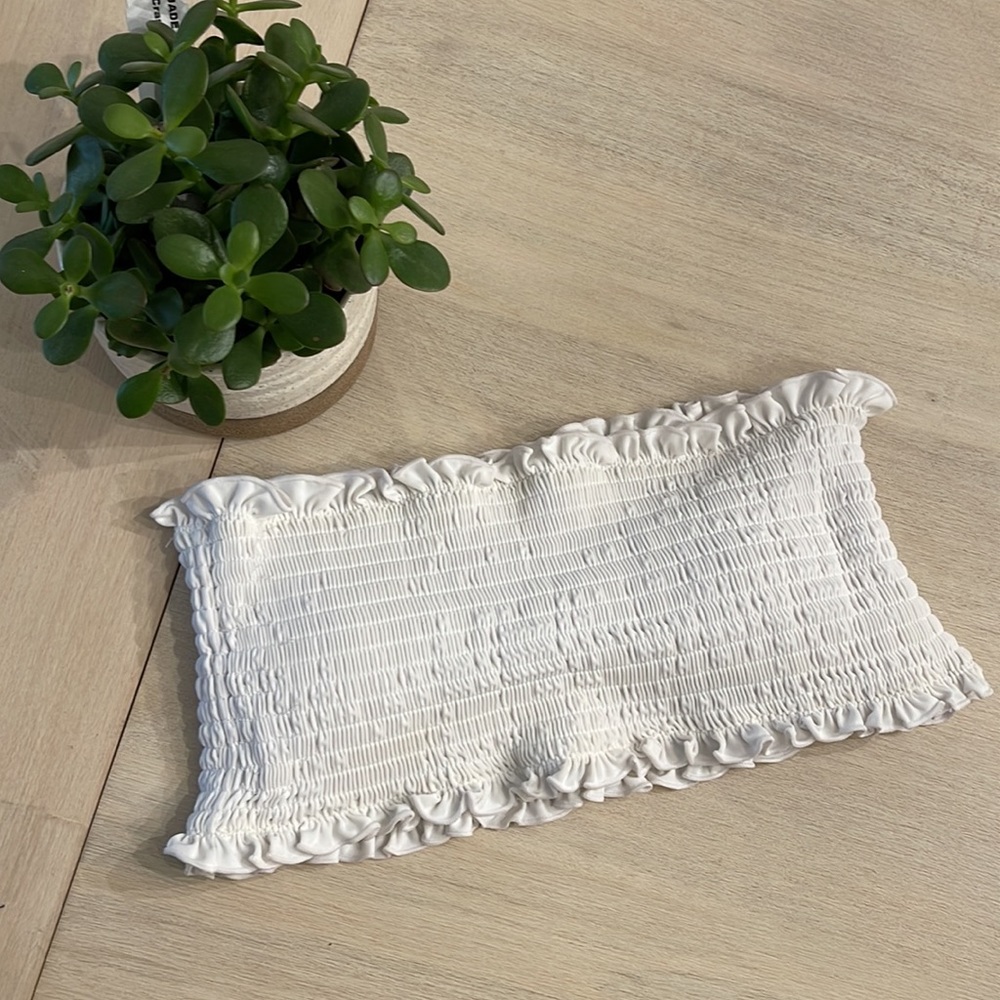 Zaful Bikini strapless top white